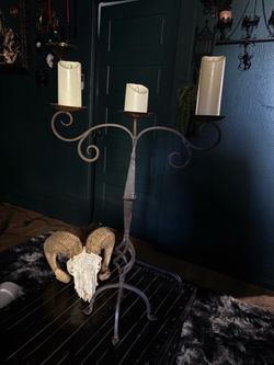 hand-forged wrought iron candelabra