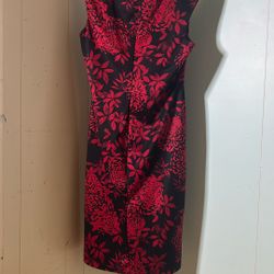 Black Dress with Red Flowers 