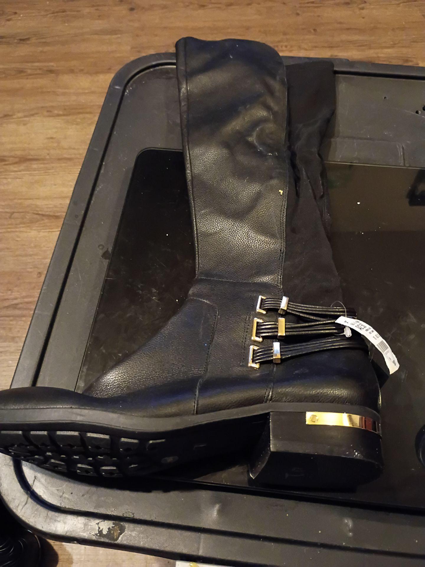 VINCE CAMUTO VC- PRINTAL WOMEN'S THIGH BLACK BOOTS SIZE 10 NEW