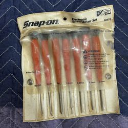 Snap-on SDE70 7 Piece Mini Electronic Screwdriver Set - Red Handles Used As Is 