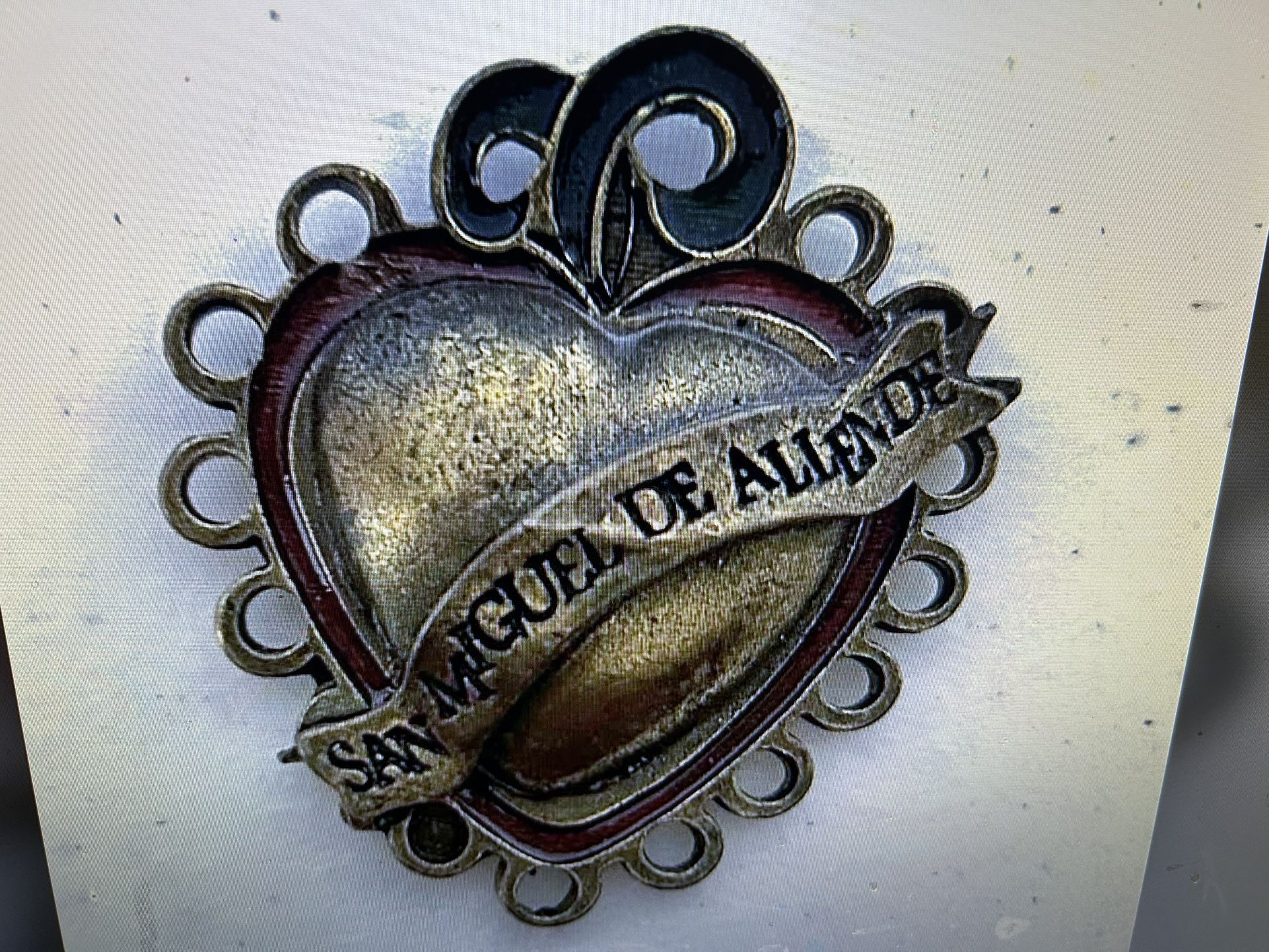 Very Pretty Brass? Bronze? Pendant Magnet Mexico.