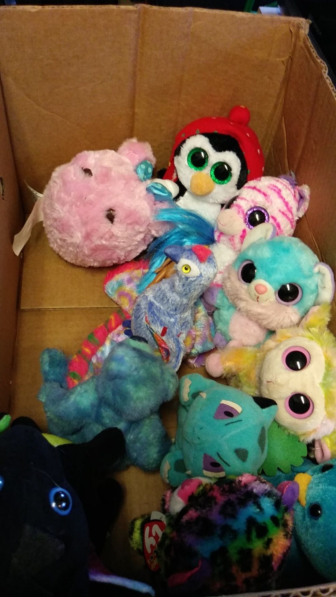 Ty stuffed animals a bubble star and also a num Noms stuffed animals