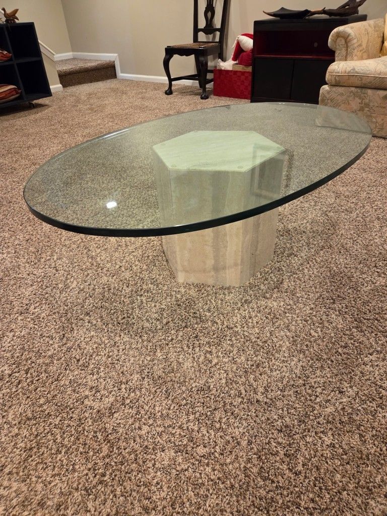 Glass & Marble Coffee Table