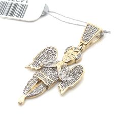 10kt Gold Diamond Pendant Small Angel 2.90grams 142786 12