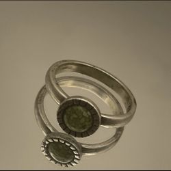 sterling silver ring with a green turquoise stone