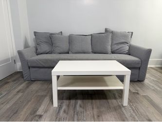 IKEA FRIHETEN Sleeper Sofa with Storage + 3 Coffee Tables