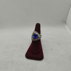 18K Women's White gold Birthstone Ring (Sz 6 1/2)