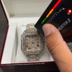 cartier moissanite watch 2 tone