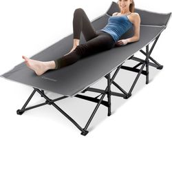 Camabel Folding Camping Cots for Adults Heavy Duty 79”x31” Extra Wide Potable Sleeping Cots for Adults Supports 400 LBS Cot Bed for Backpacking Travel