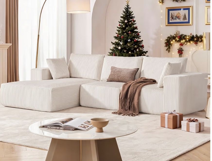 108” Modular Sectional Sofa, Cloud Sectional Couch with Deep Seat, Modern Modular L-Shape Sofa Couch with Chaise,Upholstered Boneless Couches for Livi