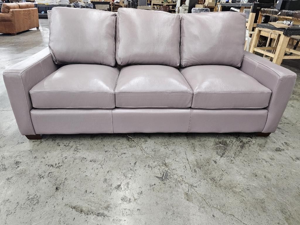 Gray Leather Couch 