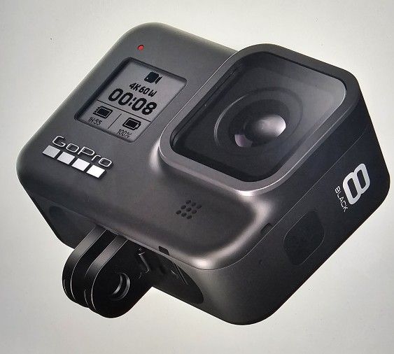 Gopro HERO8 Black Like New With Dual Battery Charger, Max Grip + Tripod, Accessories