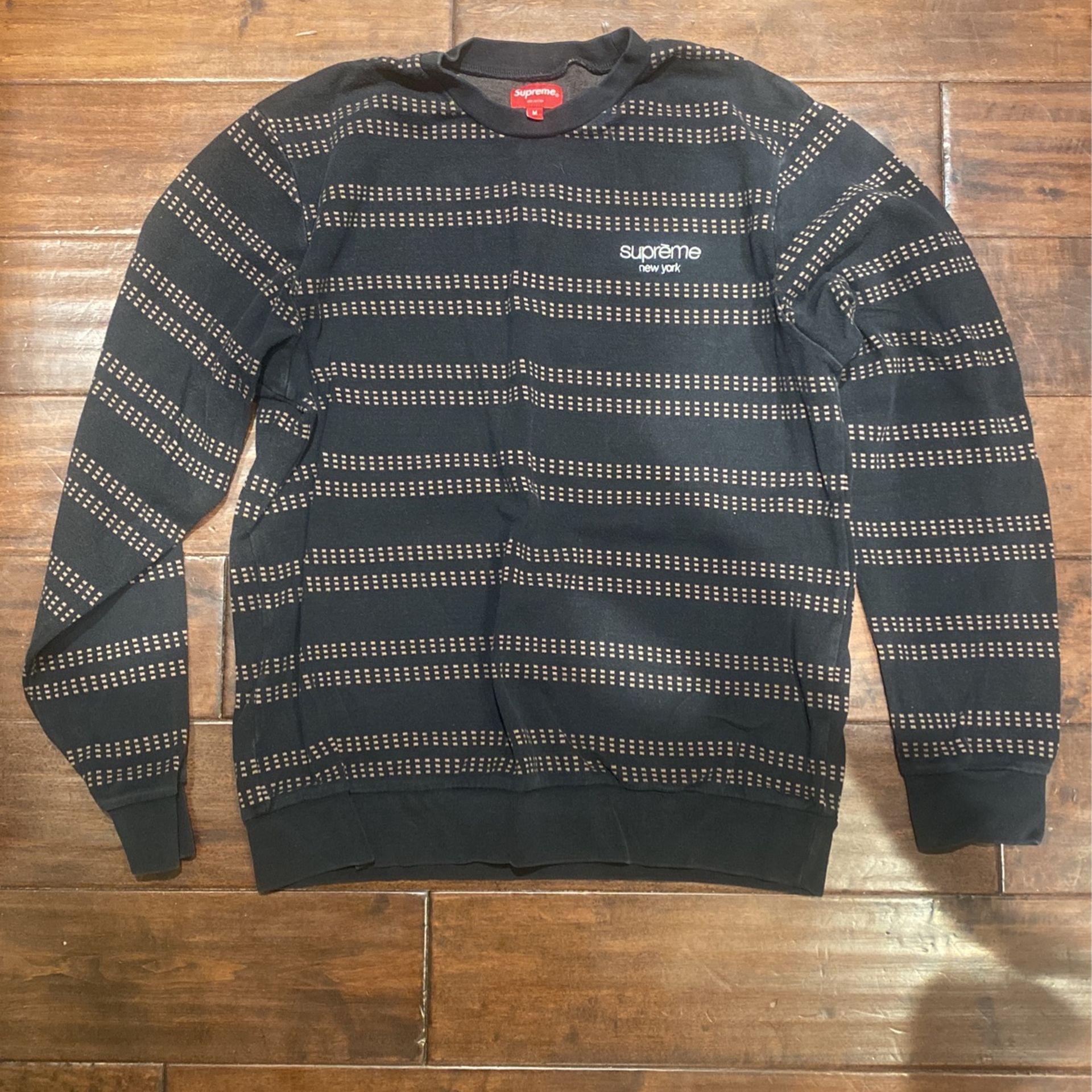 SUPREME Medium black with brown striped sweater