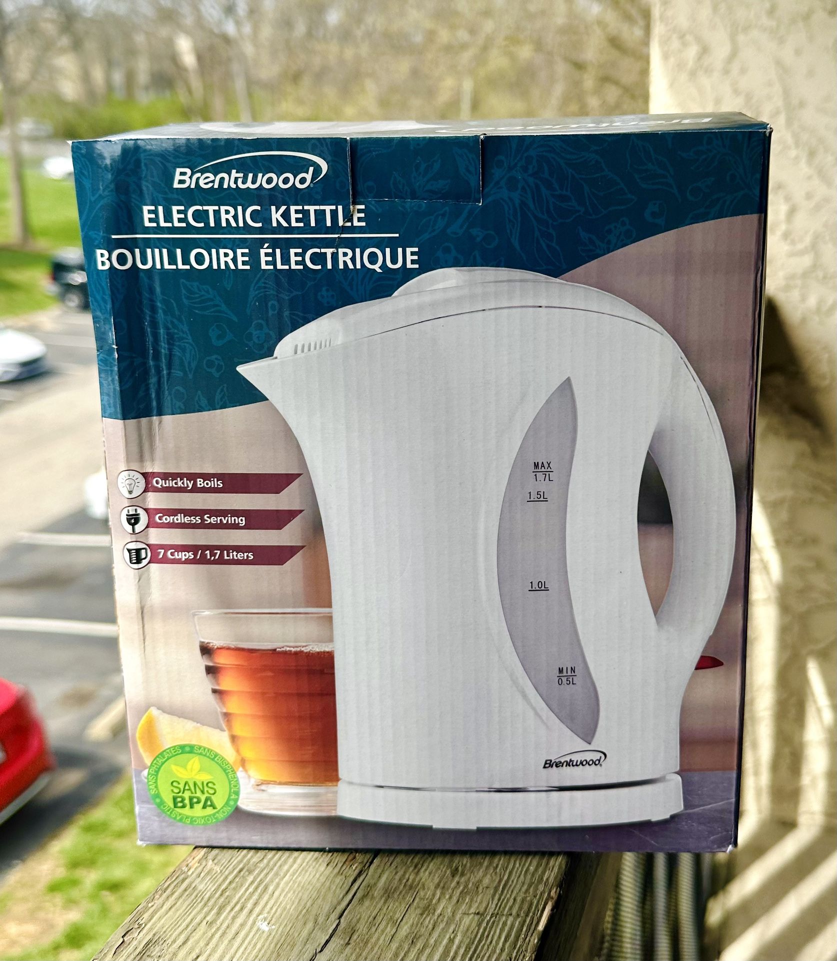 NEW Brentwood Electric Kettle – 1.7L Capacity (White)