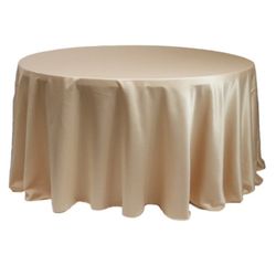 Champagne Color Tablecloths (Lamour satin & Taffeta pin tuck) & Organza Table Runners