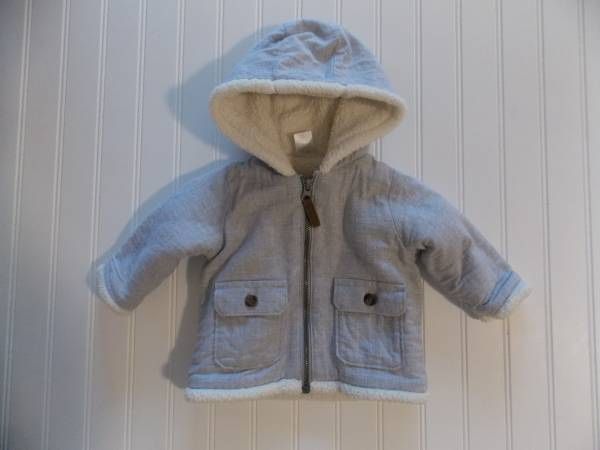 Carter's Baby Boys Girls 6 Months Unisex Gray Sherpa Lined Coat Jacket
