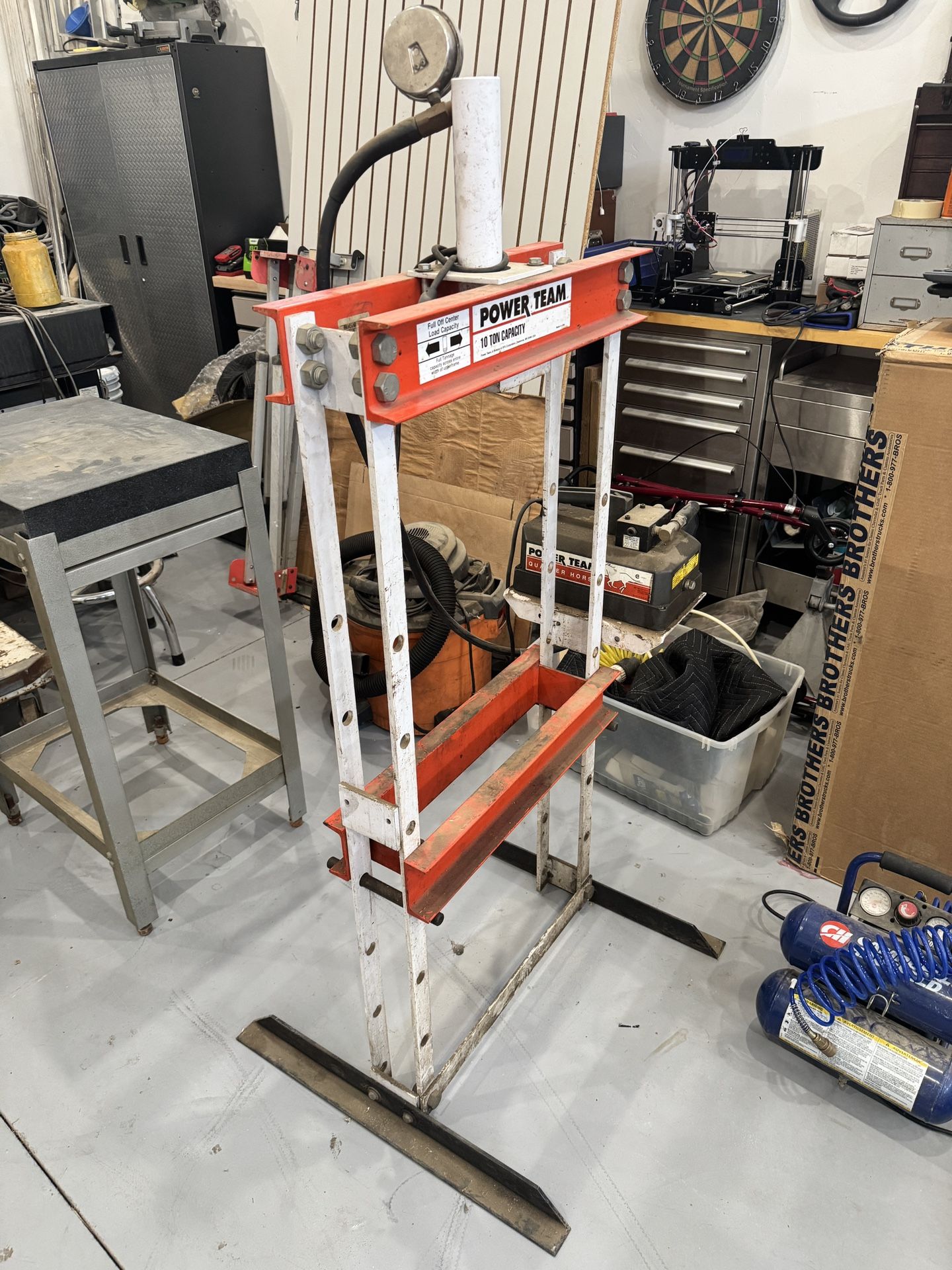 Power Team Hydraulic Press For Shop Garage With Cart Of Die’s
