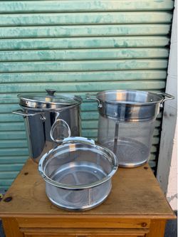 ALL-CLAD STAINLESS STEEL  POTS 3 PIECES