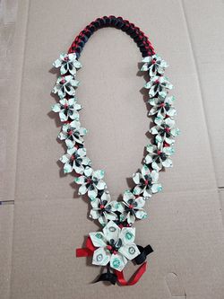 Black and red money necklace lei