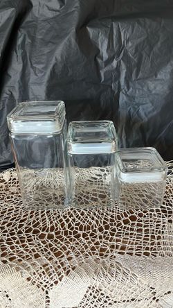 (3) Glass Storage Jars With Lids