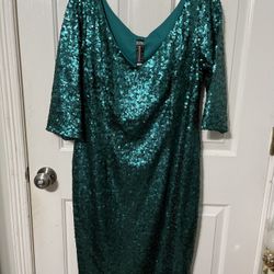 Vintage Teal Sequin Dress 