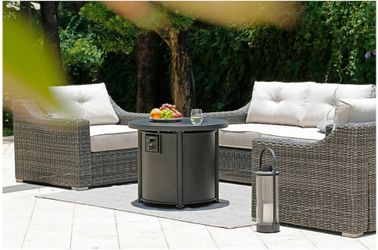 Bali 30-in W 50000 Maximum BTUs Steel Round Liquid Propane Fire Pit Table