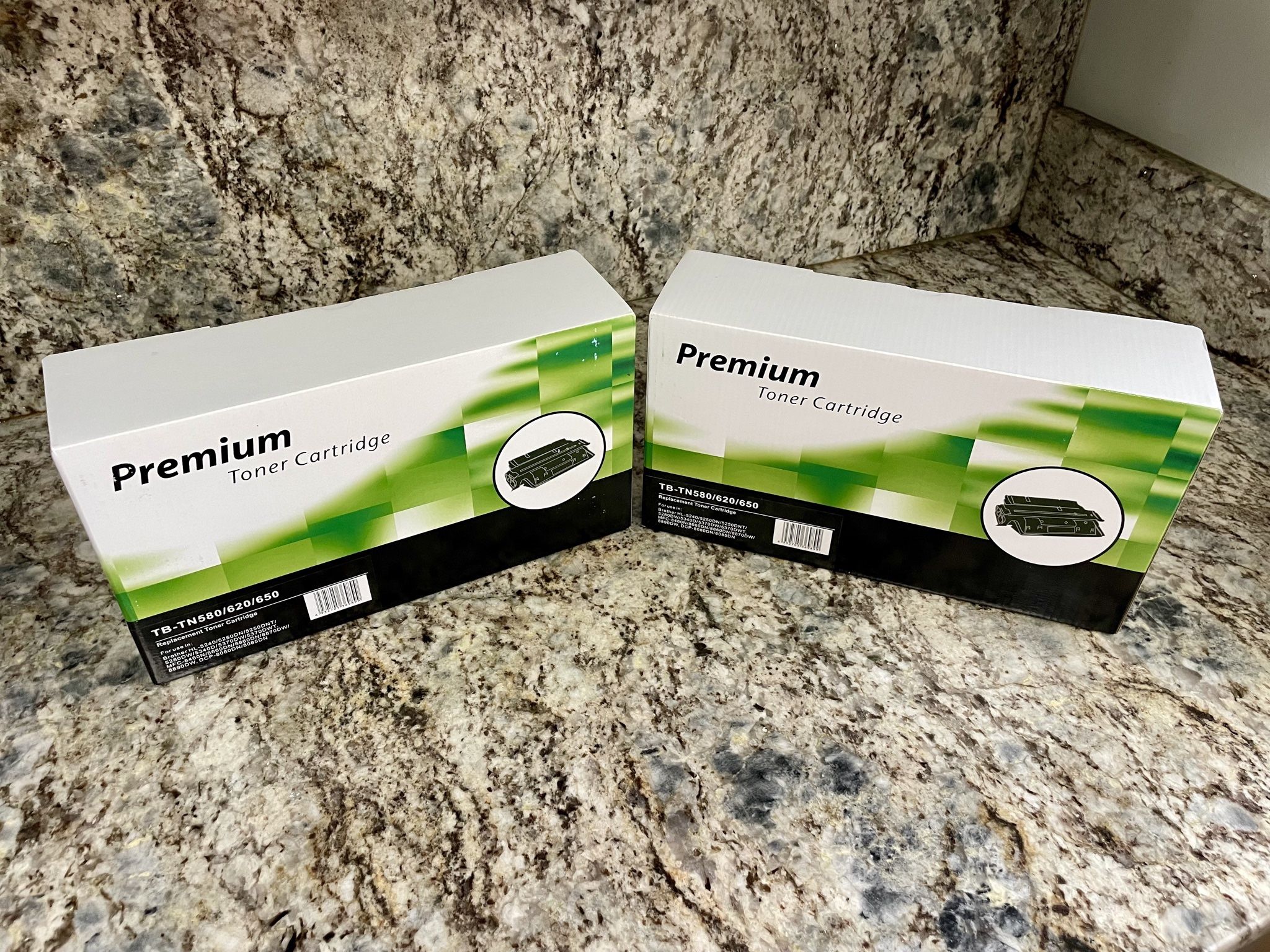 Two Brand New Premium Toner Cartridges TB-TN580/620/650 (Brother Compatible)