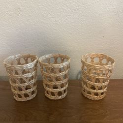 Set Of 3 Vintage Pint Glass Sleeves 