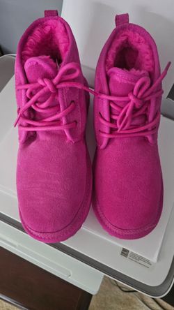 UGG Neumel II Suede Ankle Boots Girls Youth Size 5 Pink Chukka Shearling Lined