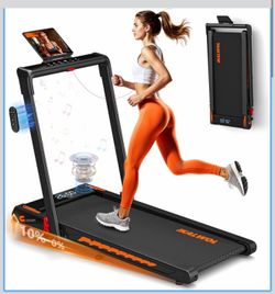 Treadmill with Speaker, 6-in-1 7.5MPH Foldable Treadmill for Home with App Compatible, Walking Pad with 10% Incline, LED Display, 3.0HP Brushless Driv