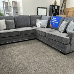 Dark Gray L Shape Sofa Sectional - *SPECIAL CLEARANCE SALE 