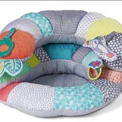 Infantino 2-In-1 Tummy Time & Seated Support - For Newborns And Older Babies, With Detachable Support Pillow And Toys, For Development Of Strong Head 