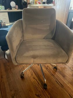 Elle Grey Velvet swivel office chair- moving sale