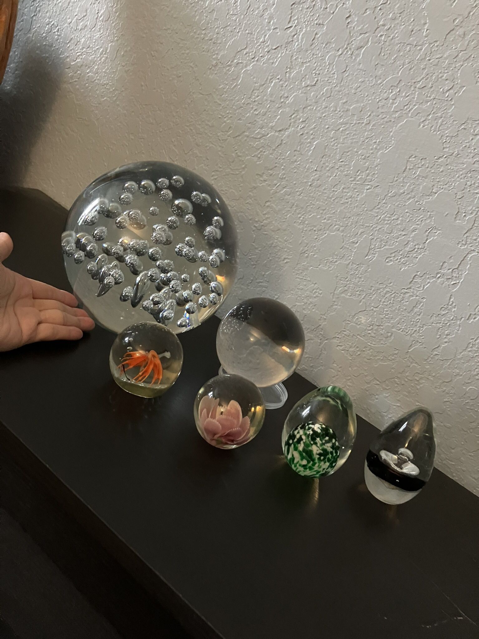 6 Glass Paperweights