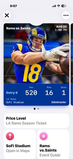 Rams tickets section 500 upper level total 2