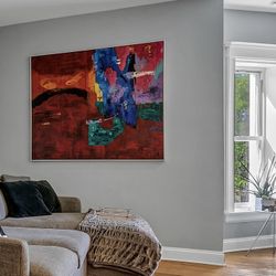 Custom Framed Michelle Andrea Original 48x48 Inch Oversized Art 