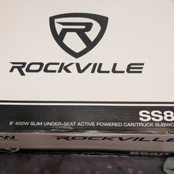 Rockville 400w Powered Sub (8" Slim Model). Made To Fit Under A Car Seat