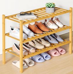 3 Tier Wooden Shoe Organizer