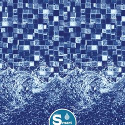 SmartLine® 13' x 19' Oval Blue Wave Beaded Liner for Esther Williams/Johnny Weissmuller 48" H 25 Gauge