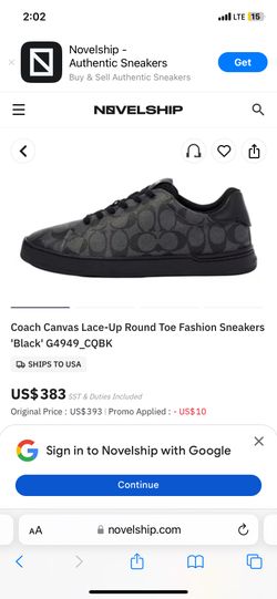 Men’s Coach Black Leather Sneakers Size 12