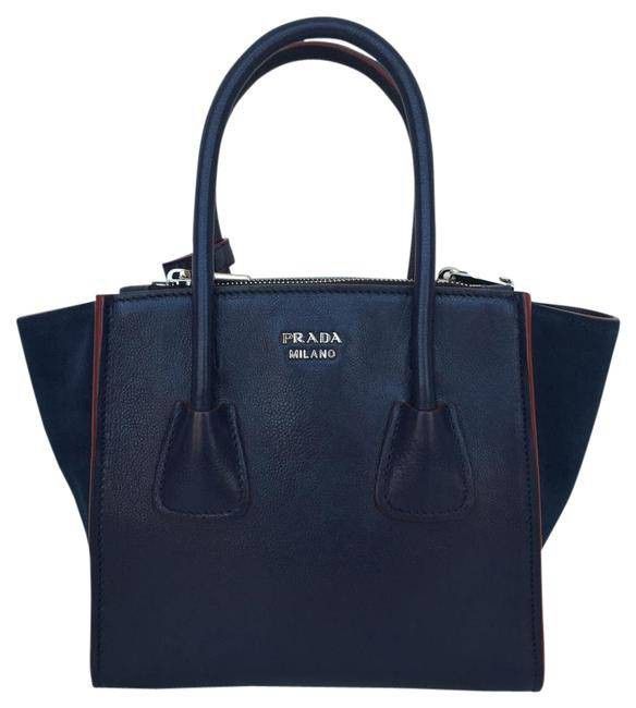 Prada Twin Pocket Tote Glace Calf and Suede Mini