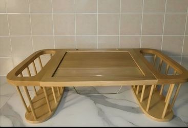 Wooden Bed Lap Tray with Side Storage