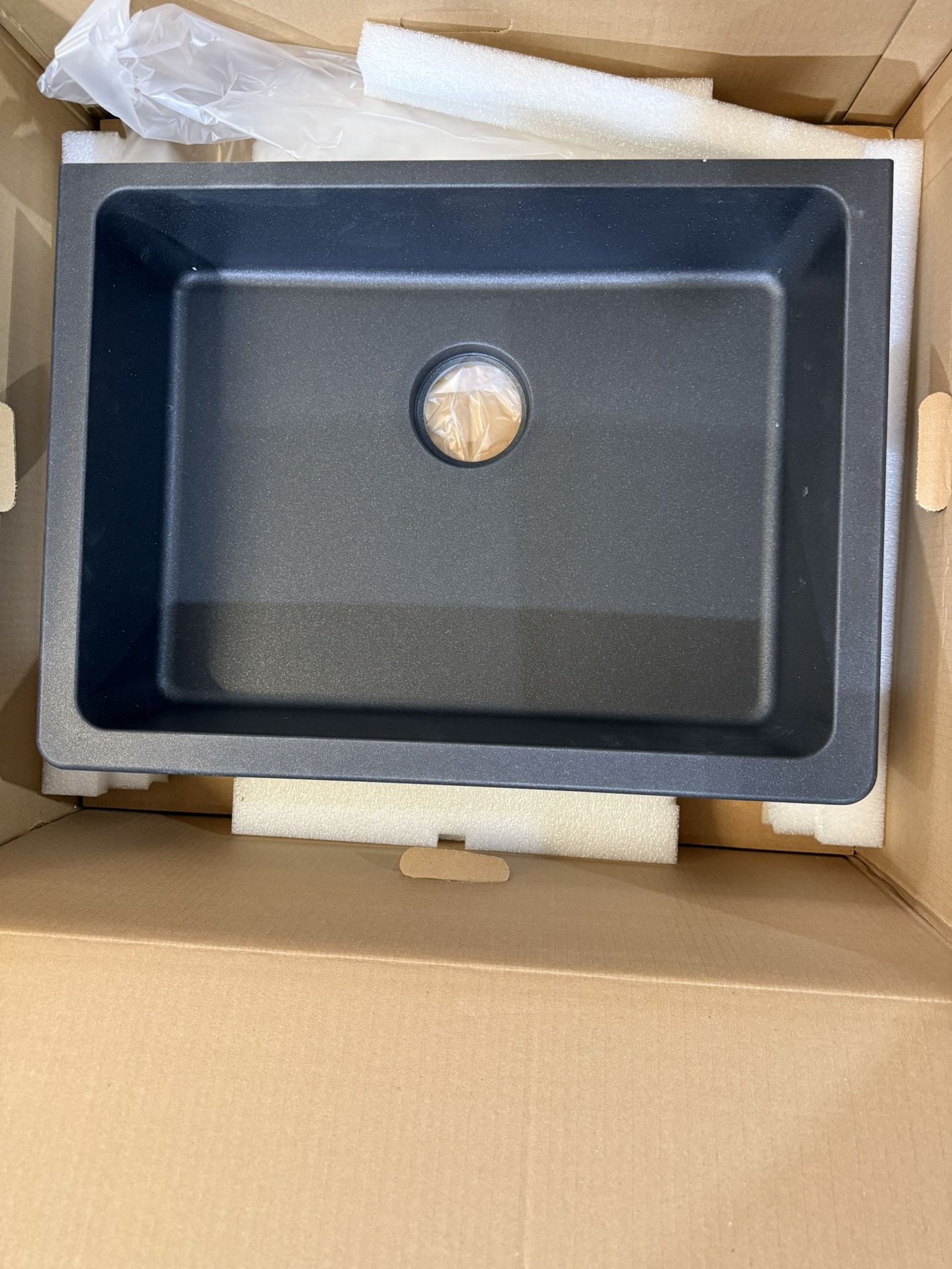 Elkay Quartz Classic 25" Undermount Single Basin Quartz Composite Kitchen Sink with Basket Strainer
