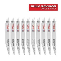 MILWAUKEE 9 in. 7/11 TPI (10-Pack) WRECKER Demolition Multi-Material Cutting SAWZALL Reciprocating Saw Blades (Model: 48-00-1706)