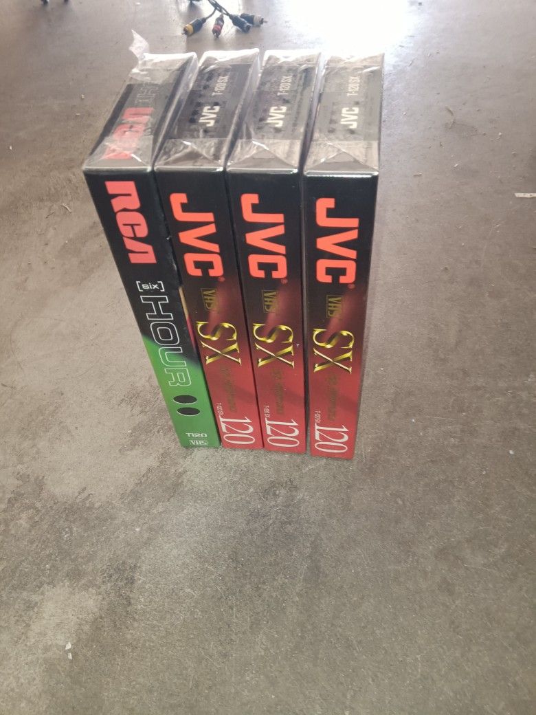Lot of 1 Sealed VHS Tapes RCA / 3 JVC T-120 SX HI-FI Recordable Blank Cassette