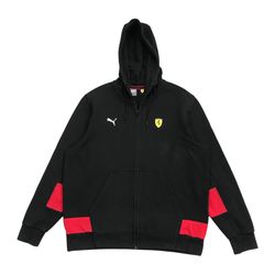 Puma Ferrari Scuderia Hoodie Large L Mens Black  Jacket Sweatshirt Black Zip Up
