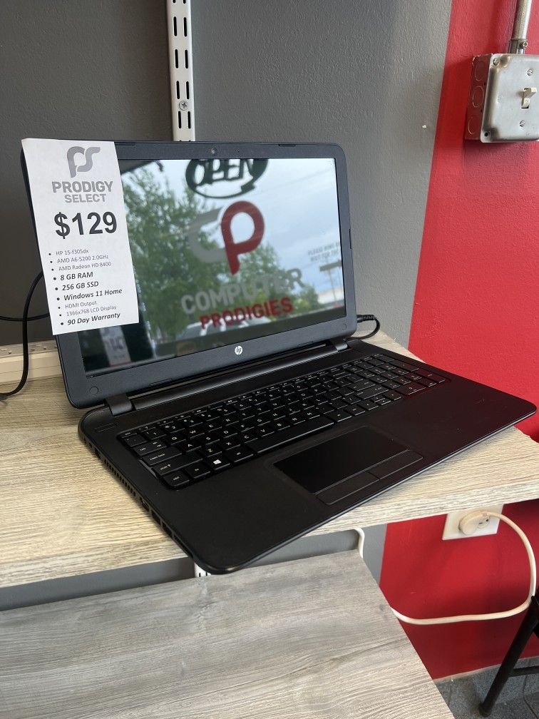 HP 15-F305DX 256 GB SSD 8GB RAM WINDOWS 11
