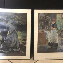 Wall Art Picture Frames Decor House Decoration Set of 2 for $40 Berthe Morisot & Claude Monet