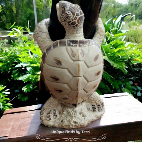 SALE! Brand New! Shabby Chic Turtle Wine Bottle Holder Nautical Coastal | SHIPPING IS AVAILABLE