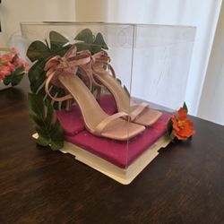 Tropical decorated shoe box for sweet 16 or quinceañera